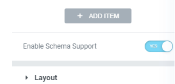 Elementor instelling om faq-schema voor een accordion te activeren